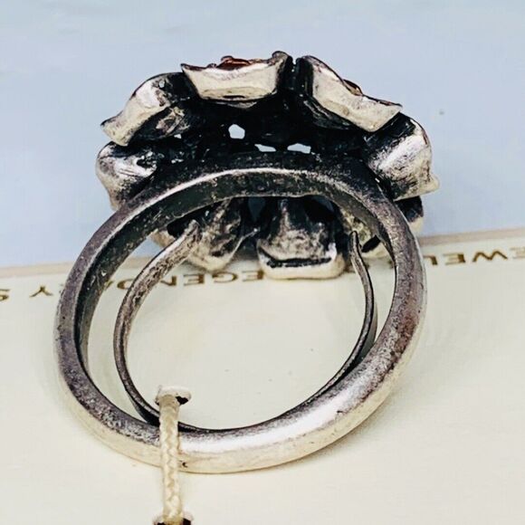 Hobe Crystal Flower Ring Sz 7 Jewels Of Legendary Splendor Cottagecore - Picture 12 of 15